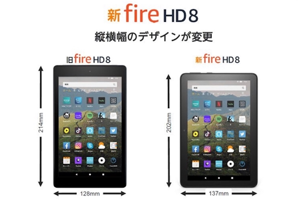 Fire HD 8新旧変更点を比較